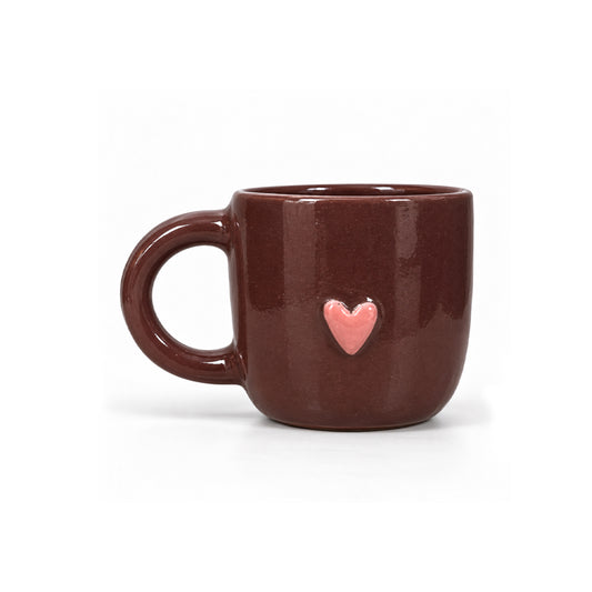 One Heart Mug in Burgundy