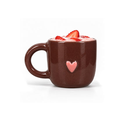 One Heart Mug in Burgundy