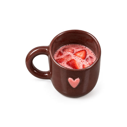 One Heart Mug in Burgundy
