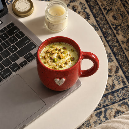 One Heart Mug in Burgundy